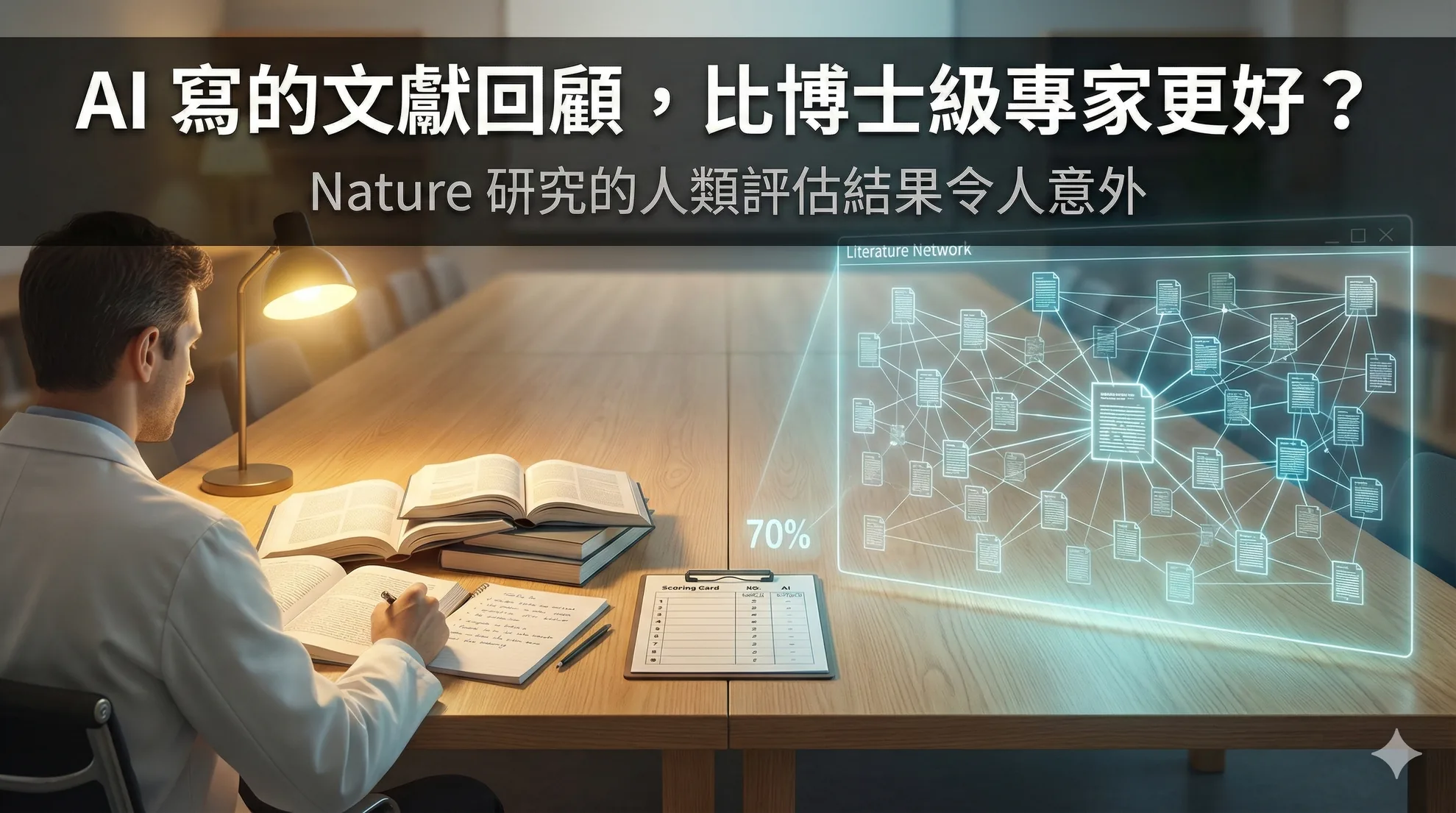 AI 寫的文獻回顧,比博士級專家更好?Nature 研究的人類評估結果令人意外