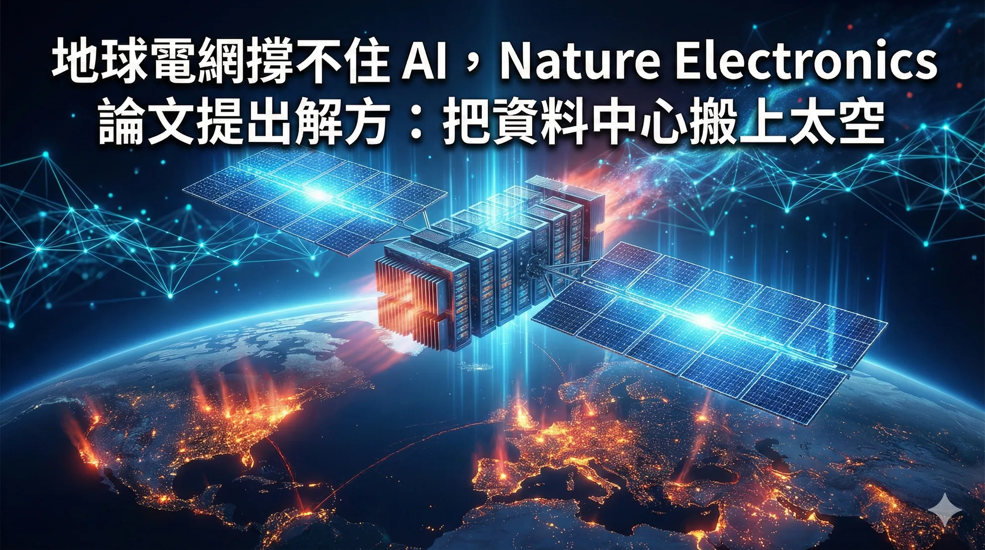 地球電網撐不住 AI,Nature Electronics 論文提出解方:把資料中心搬上太空
